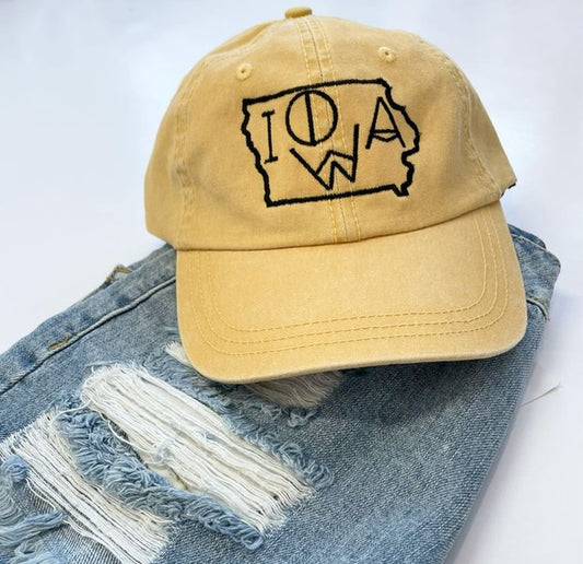 Iowa Line Font Embroidered Trucker  Hat