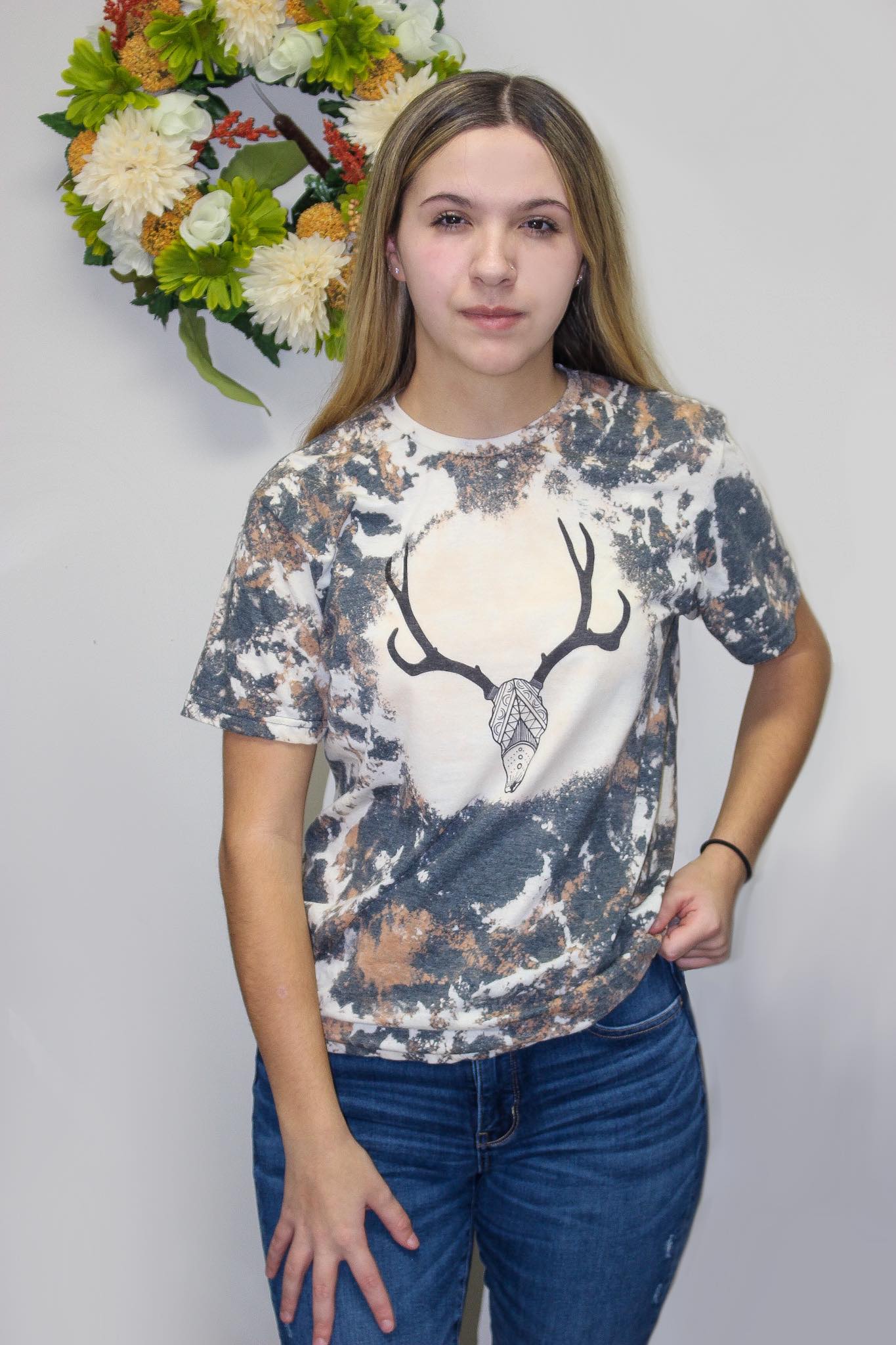 Cowhide & Deer Antler Bleach T-Shirt